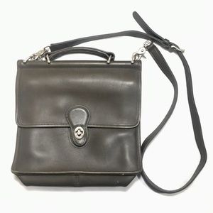 Vintage Coach Bag Willis Crossbody Bag Gray Leather Nickel Hardware 9927